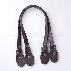 Manici imitazione in sacchetto di cuoio, per gli accessori di ricambio delle cinghie, ovale, marrone noce di cocco, 640x18x3.5mm, Foro: 1.5 mm