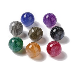 Harz Glitter Perlen, runde Perlen, Mischfarbe, 15.5~16x15 mm, Bohrung: 2.8 mm