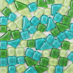Transparente Glas Cabochons, Mosaikfliesen, für Heimdekoration oder Basteln, quadratisches Dreieck, Deep-Sky-blau, 11.5x20x4 mm im Quadrat: 10x10x5 mm, 13.5x13.5x5 mm, 120 Stück / Beutel