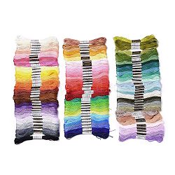 100 моток 100 цвета 6-слойная полиэфирная мулине для вышивания, нитки для вышивки крестом, разноцветные, 0.4 мм, около 8.75 ярда (8 м) / моток, 1 моток/цвет