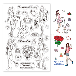 Globleland модные девушки прозрачные марки роза духи для собак силиконовые прозрачные штампы для изготовления открыток сделай сам, скрапбукинг, фотожурнал, альбом, декор, ремесло