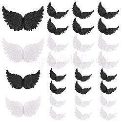 Ph pandahall 24 pièces 3d ailes d'ange en plastique pour l'artisanat, Mini ailes d'ange ornements décorations d'arbre de noël pour bricolage artisanat costume fête de noël faveur décor à la maison, noir et blanc