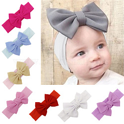Elastische Babystirnbänder aus Baumwolle, für Mädchen, Haar-Accessoires, Schleife, Mischfarbe, 160x60 mm