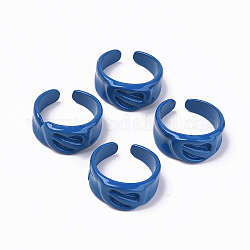 Anelli per polsini in lega verniciati a spruzzo, anelli aperti,  cadmio& piombo libero, blu scuro, misura degli stati uniti 7 1/4 (17.5mm)