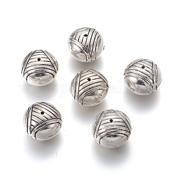 Ccb perle di plastica corrugate, rondelle, argento antico, 23x19mm, Foro: 1.6 mm
