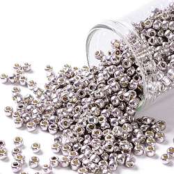 Toho perles de rocaille rondes, Perles de rocaille japonais, (pf554) permafinish lavande métallique, 8/0, 3mm, Trou: 1mm, environ 1111 pcs/50 g