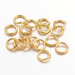 90pcs colore dorato anelli di ottone salto,  cadmio& piombo libero, anelli di salto aperti, 18 gauge, 6x1mm, diametro interno: 4mm, circa 90pcs/10g