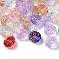 Perles en verre transparentes, escargot, couleur mixte, 14x13x9mm, Trou: 1mm