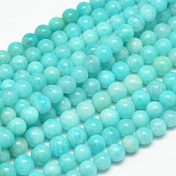 Grade ab della pietra preziosa naturale perle tonde amazonite fili, 6mm, Foro: 1 mm, circa 65pcs/filo, 15.7 pollice