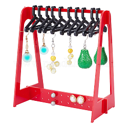 PH PandaHall Earring Holder, Earring Hanger Rack with Mini Hangers Red Earring Display Stand for Selling Jewelry Earring Organizer Stand Ear Stud Holder for Women Retail Personal