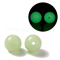 Luminous Candy Color Glass Bead, Glow in the Dark,  Round, Light Green, 6mm, Hole: 0.8mm