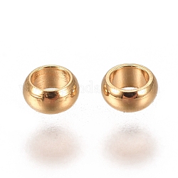 201 Edelstahl-Abstandhalter-Perlen, Rondell, golden, 2x0.9 mm, Bohrung: 1.2 mm