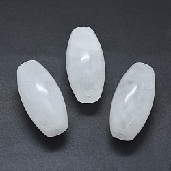 Cristallo di quarzo naturale con due perline a mezzo foro, ovale, 49.5~50x25mm, Foro: 2 mm