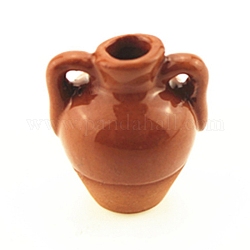Mini pot en terre, pour accessoires de maison de poupée, faire semblant de décorations d'accessoires, chocolat, 28.5x25x22.5mm