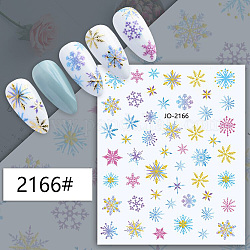 Thème de noël stickers nail art, décalcomanies à ongles, pour les décorations d'ongles, modèle mixte, colorées, 10.1x7.85 cm