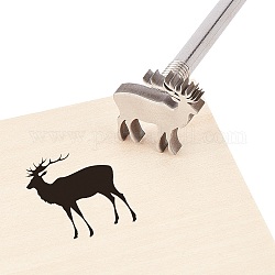 Branding Stainless Steel Stamps, Bent Head, for Cake/Wood/Leather, Deer Pattern, 315x30x30mm