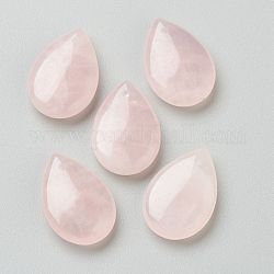 Ciondoli quazo rosa naturale, lacrima, 24.5x17x6mm, Foro: 0.5 mm