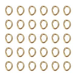 Brass Jump Rings, Oval, Golden, 22 Gauge, 4x3x0.6mm