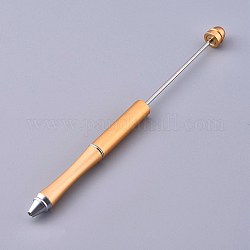 Penne in plastica con perline, penna a sfera con inchiostro nero, per la decorazione della penna fai da te, oro, 157x10mm, il palo centrale: 2 mm