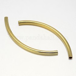 Perles de tube de laiton courbées, or, 50x3mm, Trou: 2mm