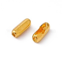 黄金のトーン鉄球チェーン·コネクター  カラー  長さ5mm  2.5 mm幅  厚さ2mm  穴：1mm  1.5mmボールチェーンに適合