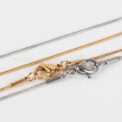 304 creazione di collana con catena a serpente in acciaio inossidabile, con chiusure moschettone, colore misto, 17.7 pollice (45 cm)