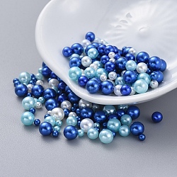 ABS Kunststoff Nachahmung Perle, keine Lochkorne, UV-Harzfüller, Epoxidharz Schmuckherstellung, Runde, königsblau, 2.3~4.7 mm, ca. 250 Stk. / Beutel