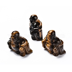 Natürliche Tigerauge Anzeige Dekorationen, Buddha, 44.5x27x48.5 mm