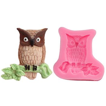 Cute Owl Design DIY Food Grade Silicone Molds AJEW-L054-24