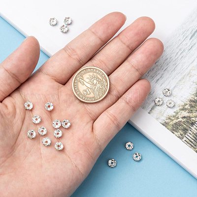 Perles séparateurs en laiton avec strass&nbsp;RB-A014-L6mm-28S-1