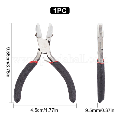 5 Inch Flat Nose Pliers Smooth Jaw Pliers for Jewelry Making Wire Bending  Straightening Ring Opening Cutting (Black)