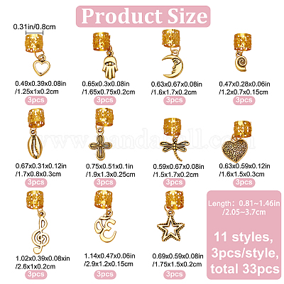 10pcs perline per capelli anelli per capelli africani perline polsini 10pcs perline per capelli anelli per capelli africani perline polsini