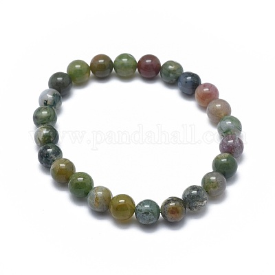 Natürliche Indische Achat Perlen Stretch-Armbänder&nbsp;BJEW-K212-C-010-1