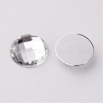 Cabochons en acrylique avec strass &nbsp;GACR-R002-14mm-08-1