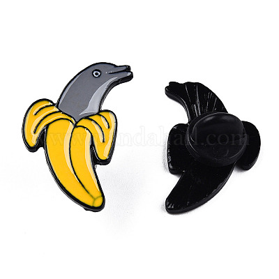 Wholesale Banana Dolphin Enamel Pin 
