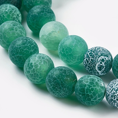 Chapelets de perles en agate naturelle craquelée&nbsp;G-G055-8mm-M-1