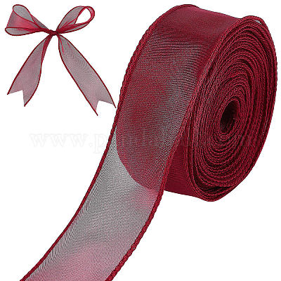 4 Rolls Sheer Chiffon Ribbon Organza Satin Ribbon Chiffon Packing Ribbon for Wed