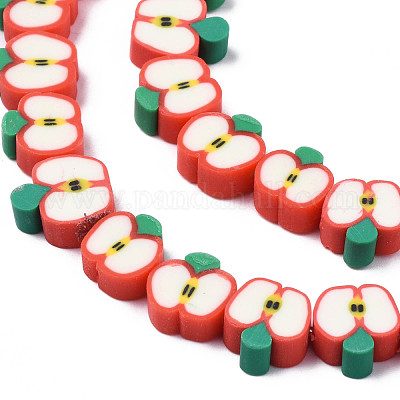 4 Strands 4 Colors Handmade Polymer Clay Bead Strands, Apple Slice, Mixed  Color, 6~12x7~11x4~4.5mm, Hole: 1.6mm, about 38~40pcs/strand, 12.99