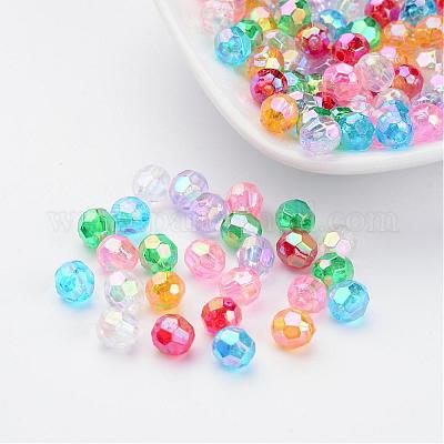 50pcs Mixed Colour Acrylic Faceted Rondelle Craft Beads 10x7mm B22116