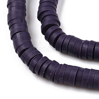 Flache runde handgemachte Polymer Clay Perle Spacer&nbsp;X-CLAY-R067-4.0mm-04-1