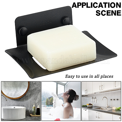 Shop UNICRAFTALE Black Soap Dishes 304 Stainless Steel Soap Holder  89x113x47mm Draining Soap Box Rectangle Wall Mounted Soap Holder with  Installing Parts for Shower Wall for Jewelry Making - PandaHall Selected
