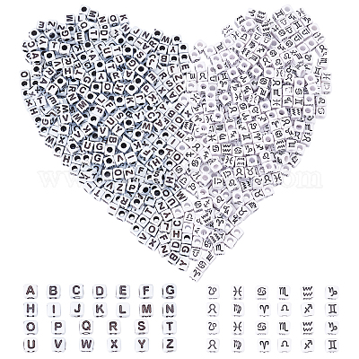 Alphabet Beads, Cube Opaque, 7mm, Black, 100-pc, Letter K
