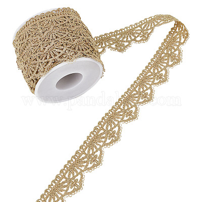 LOT 4 Yards Embroidery Gold Metallic Lace Trims For Sewing Craft Width 3 CM