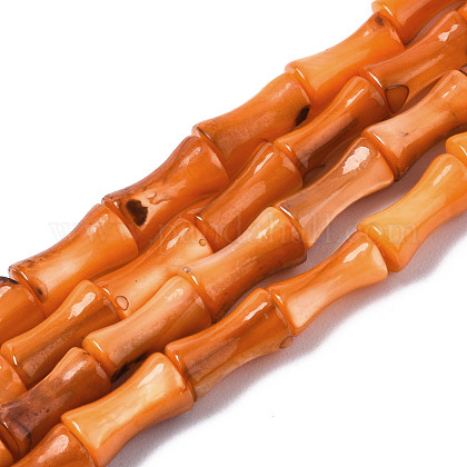 天然淡水シェルビーズ連売り 染め 竹の棒 トマト 8x4 5x4 5mm 穴 0 7mm 約45 48個 連 14 61 15 51インチ 37 1 39 4cm の通販 Jp Pandahall Com