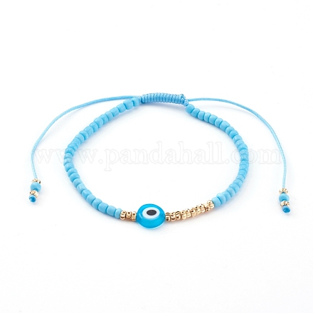 Verstellbare Nylonschnur geflochtenen Perlen Armbänder BJEW-JB06023-05-1