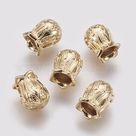 Brass Bead Caps X-KK-T014-08G-1
