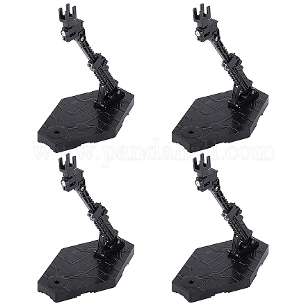 Olycraft 4 Sets schwarzer Actionfigurenständer Montage Actionfiguren-Displayhalter Displaypuppenmodell-Stützständer mit Eisenschrauben und Muttern für mehrere Modelle – 9.1x7.2x0.5 ODIS-WH0248-148-1
