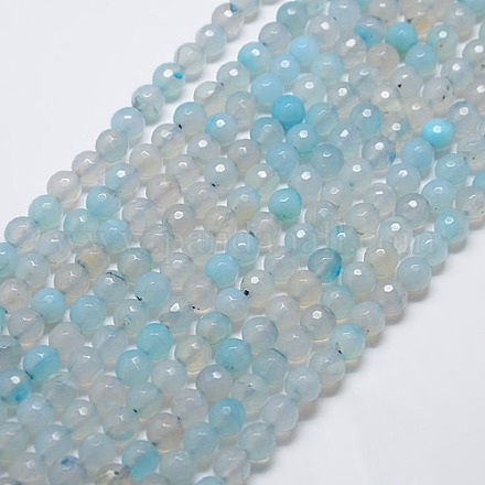 Natural Agate Round Beads Strand G-L084-8mm-34-1