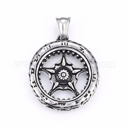 304 Stainless Steel Pentacle Pendants STAS-E434-19AS-1