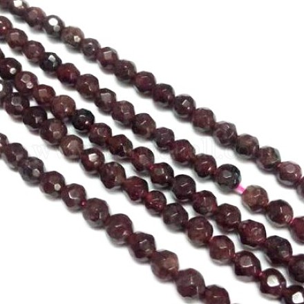 Natürlicher Granat Perlen Stränge G-C065-4mm-2-1